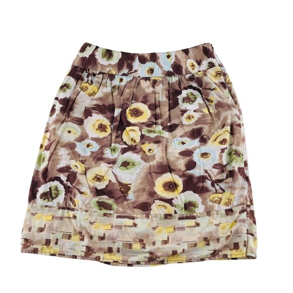 L.I.N. Studio Petite Floral Print Skirt size 10P Lined A Line Y2K - Picture 1 of 4